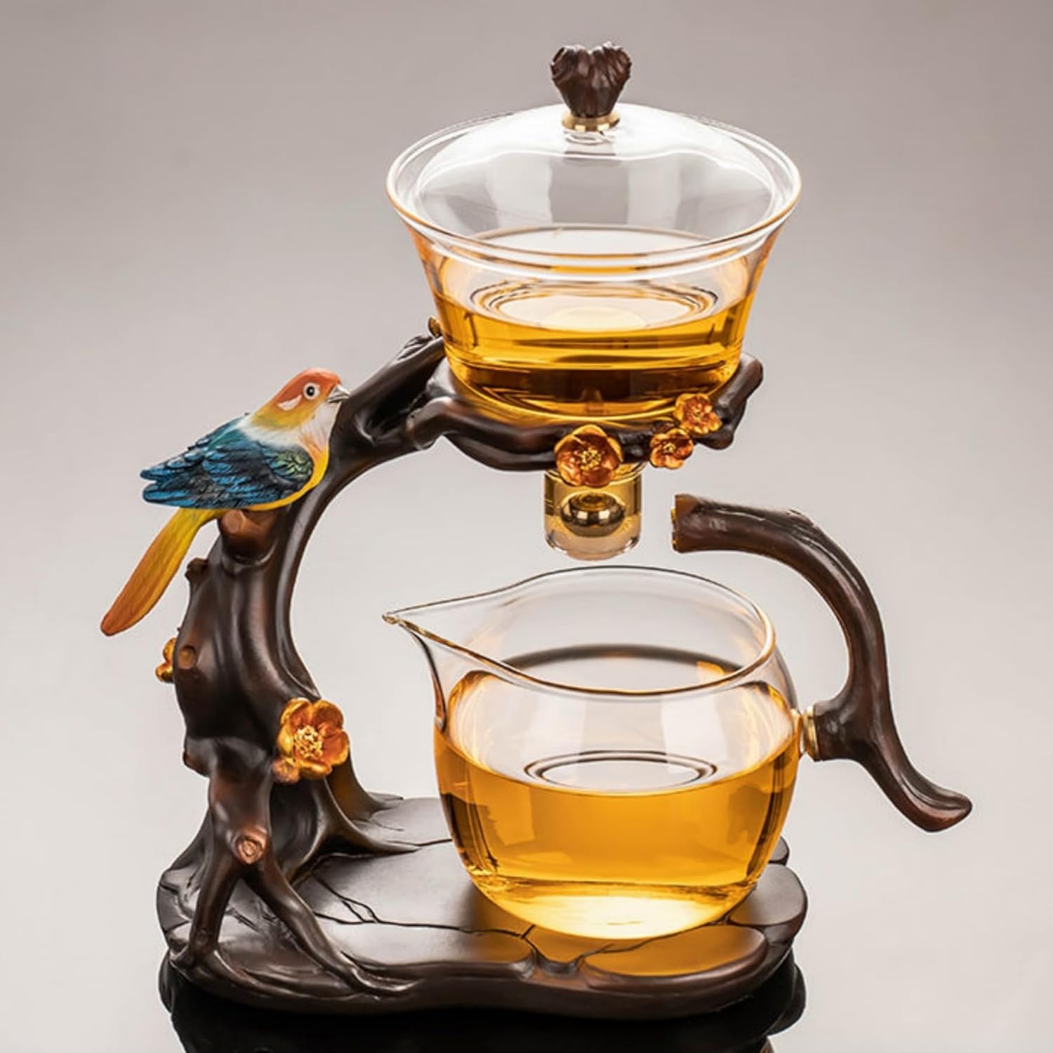 ティーポット ガラス 耐熱 急須 茶海 湯呑み セット 茶こし付き カササギ 半自動ティーセット 茶器セット 工夫茶器 湯呑みセット 煎茶器セット 番茶器セット 蓋碗 煎茶道具 湯飲み茶碗 茶器揃い｜Libre777