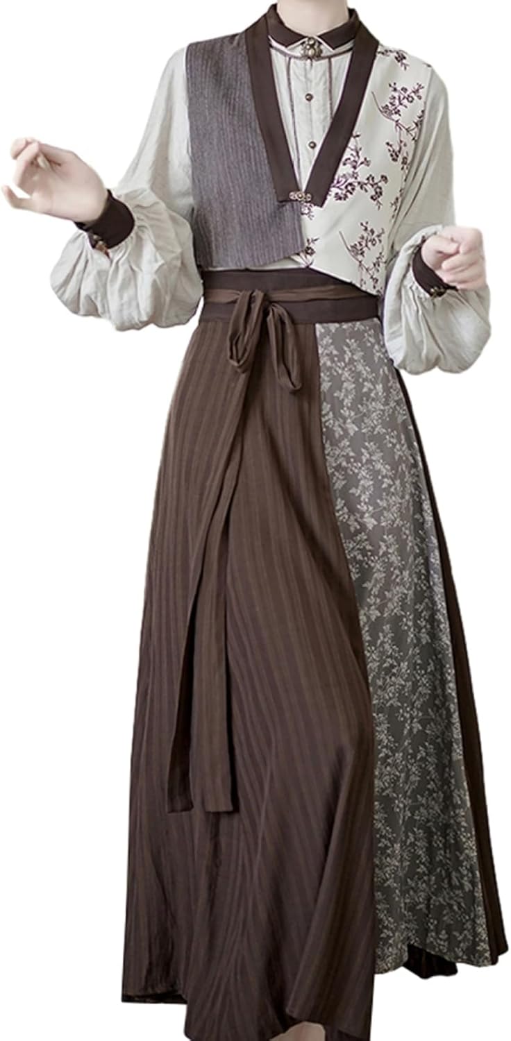 スコート背広 中華風 民族風 春夏秋 S～XL 上下 2点書き割り 漢服 唐装 セットアップ 今めかしい 好いたらしいめ 長袖 ロング丈 瀬戸もの服 ?面スコート cosplay 亭主もち プルオーバー\u0026一回りスコート