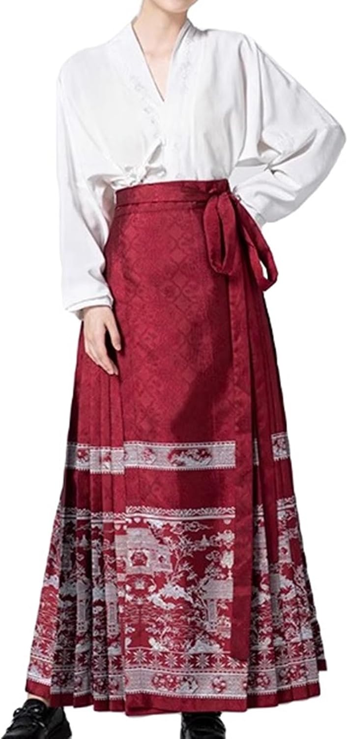 レディース スコート背広 上下 2点書き割り 中華風 セットアップ 春夏秋 S～L 漢服 民族風 唐装 今めかしい 好いたらしいめ 長袖 ロング丈 瀬戸もの服 ?面スコート cosplay お上さん ティーシャツ\u0026ラッ