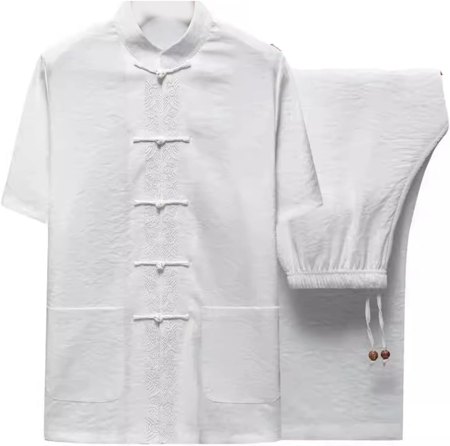 上下仕掛ける 唐装 漢服 メンズ 瀬戸もの服 瀬戸もの風 通気性 薄っぺら 吸汗速乾 気が大きい大きさ 心地よい ゆったり 今めかしい 流行り物 夏服 デイリー 寿交歓会 父の日 周遊
