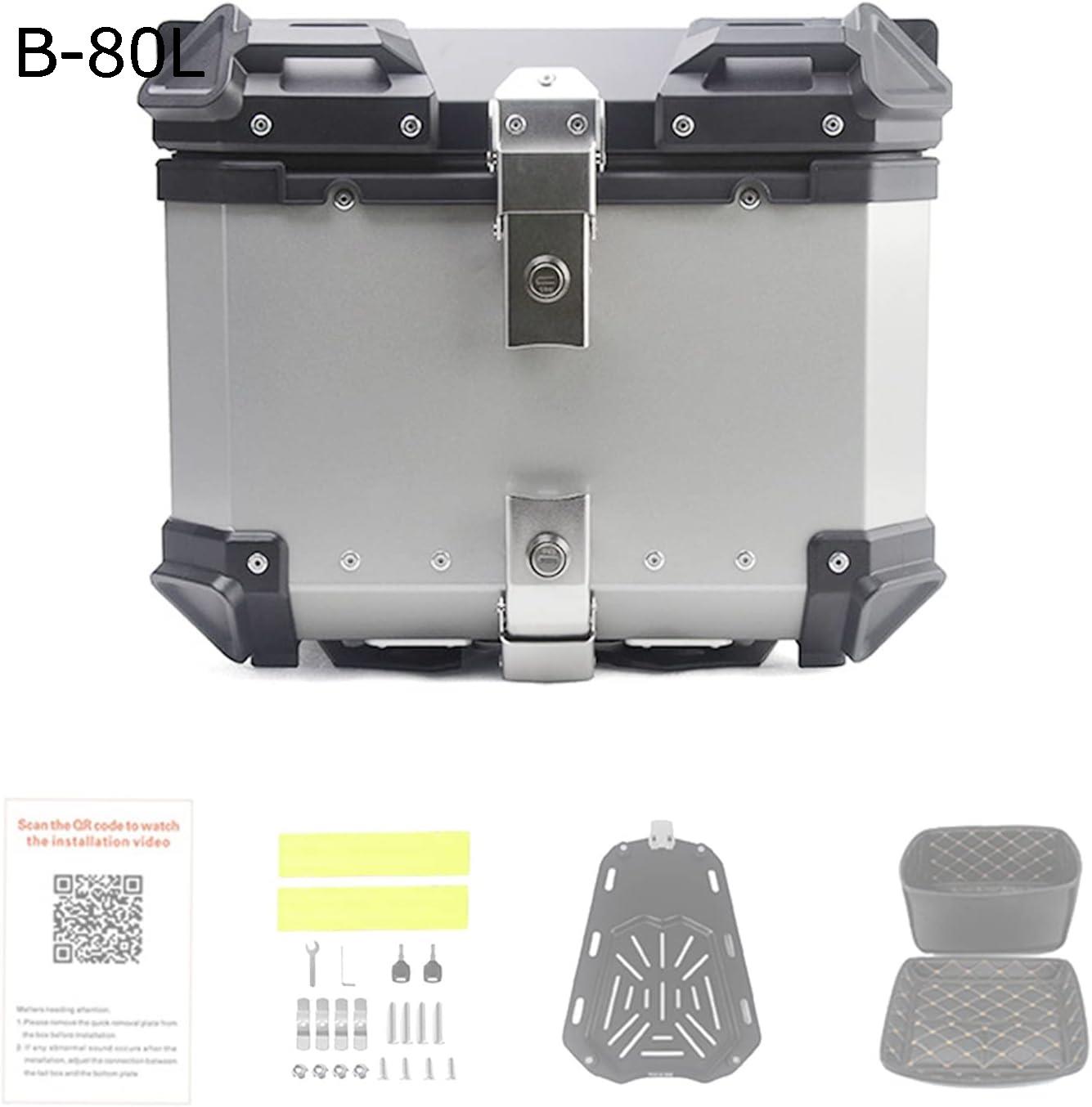 28L 36L 45L 55L 65L 80L 100L リアボックス バイク トップケース 大容量 汎用 リアボックス 304防犯対策用 ヘルメット 収納 トップケース 四角 リアボックス 革の内張り (Size : D-55L)|Libre777