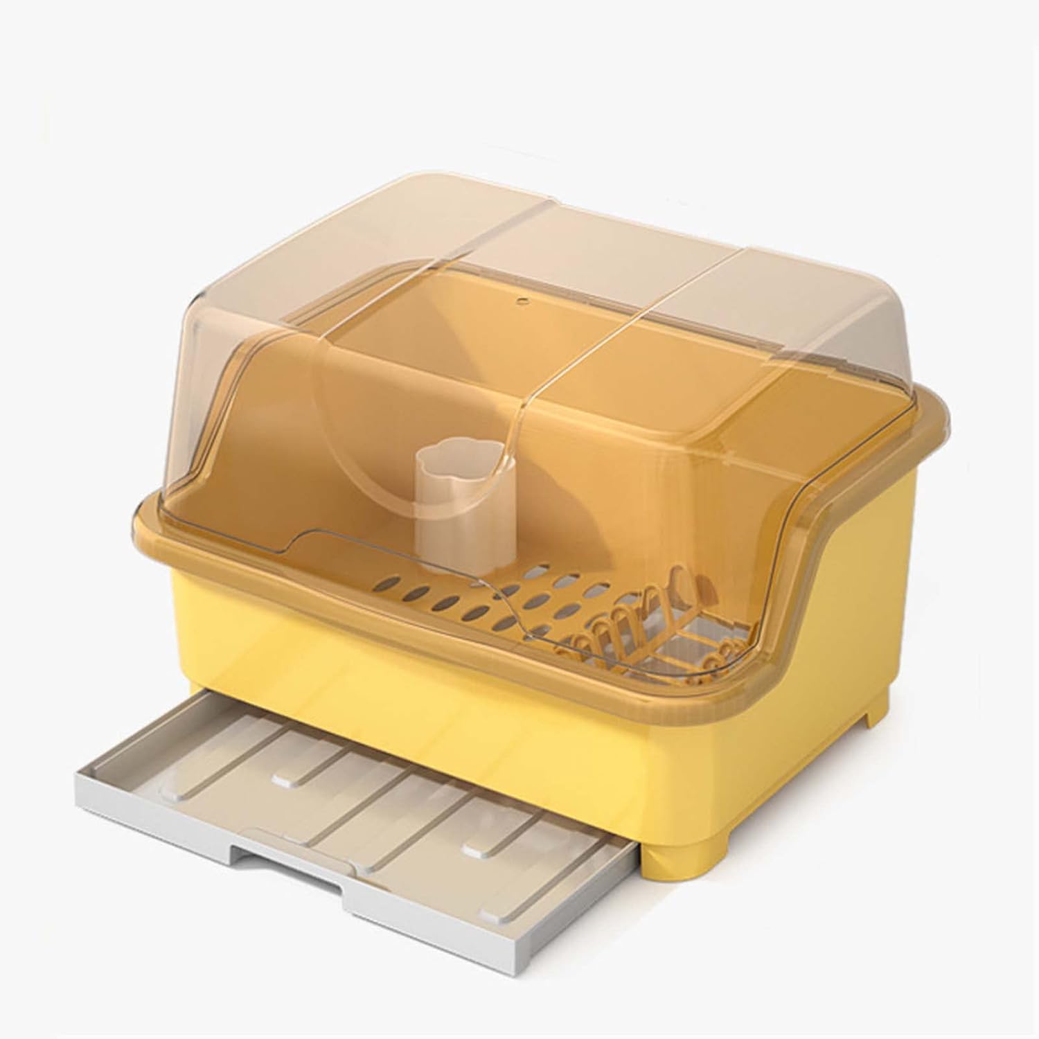 水切りかご 食器納めるボックス席 食器 水切り 食器棚 ボンネット付き添い人 箸立て付き添い人 防塵 防汚 多役立つこと 大静電容量 取りはらい可 水切り仕合わせ 抽き出し 勝手もと納める お洗い濯ぎ用 身寄り用 お役目用 (黄色 Larg