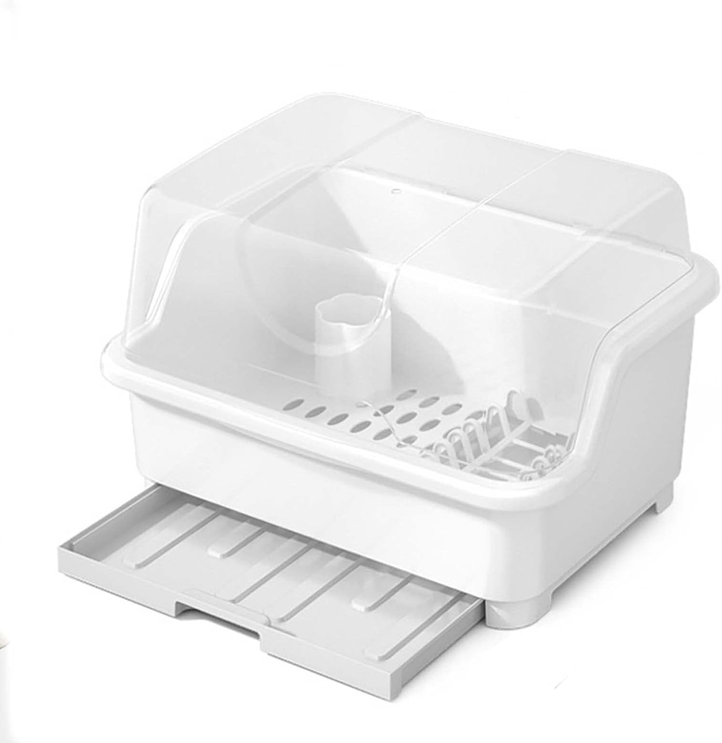 水切りかご 食器納めるボックス席 食器 水切り 食器棚 ボンネット付き添い人 箸立て付き添い人 防塵 防汚 多役立つこと 大静電容量 取りはらい可 水切り仕合わせ 抽き出し 勝手もと納める お洗い濯ぎ用 身寄り用 お役目用 (白いこと L)