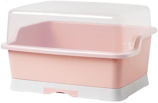水切りラック食器収納 キッチン 収納ボックス食器棚 透明なカバー大容量 防塵 防汚 防虫 抗菌 食器用水切りカゴ ふた付き 多機能食器乾燥ボックス 台所用品収納ボックス 組み立て不要 キッチン用品 (｜Libre777