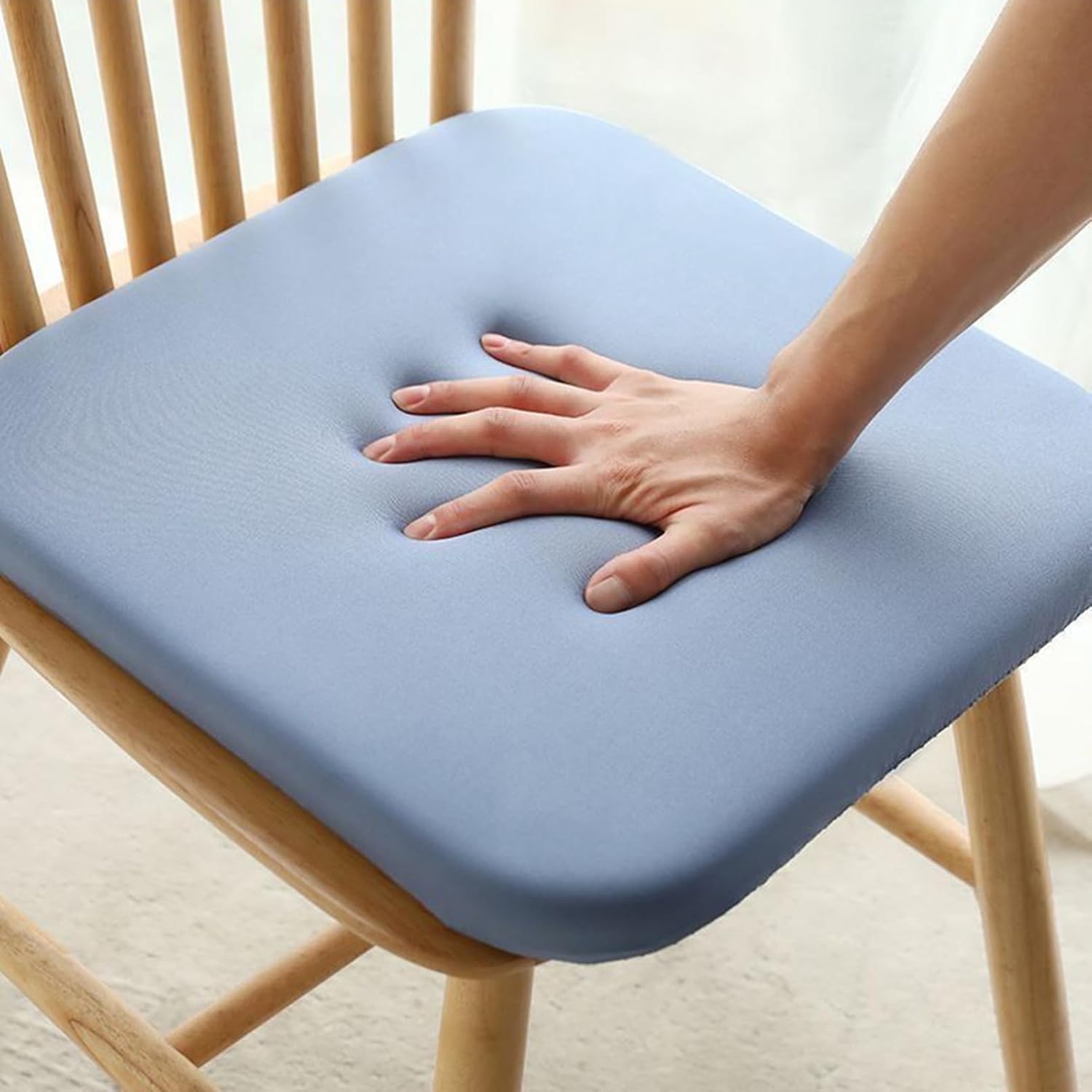 チェアパッド 椅子用 座布団 カラー3 正方形 45*45*4cm クッション ひも付き 滑り止め 座り心地いい 洗えるカバー テーブル 食卓椅子の座布団 事務椅子クッション ダイニングチェア 食卓椅