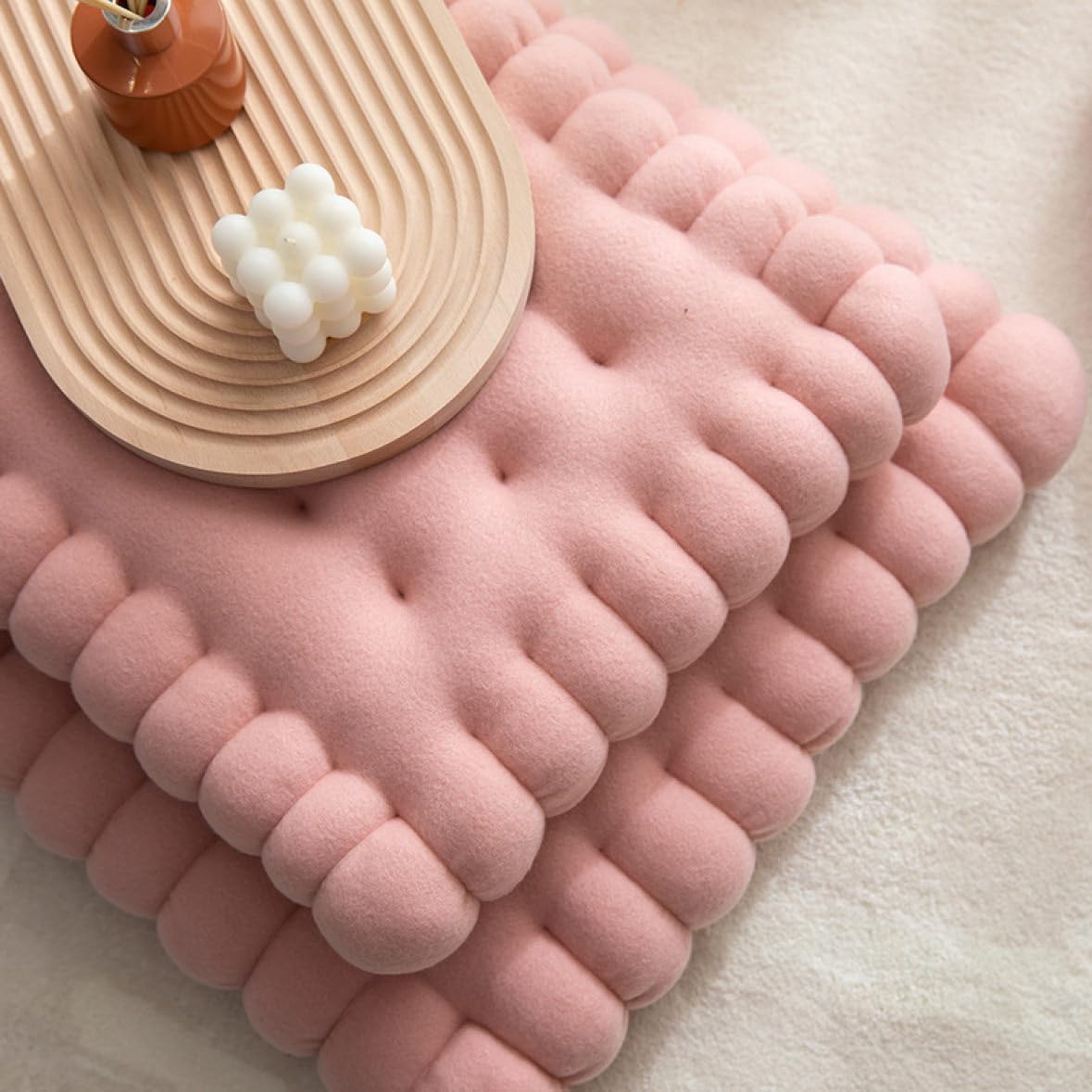 チェアパッド 四角 40*45cm 正方形 お尻が痛くならない 低反発 滑り止め おしゃれ ふんわり 厚手 ふわふわ クッション 座布団 シートクッション 北欧 無地 ピンク 座面クッション 和室 ダ