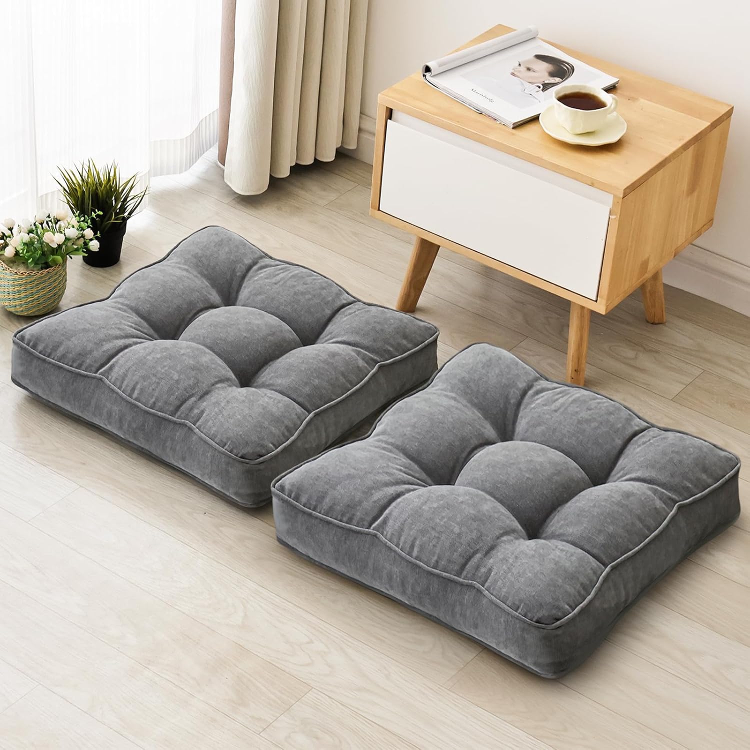 座布団 55cm おしゃれ フロアクッション 大きい 裁断メモリーフォーム入り 北欧 かわいいざぶとん 大きめ 体圧分散 座り心地いいクッション 読書 座禅 ・ソファ・ベッド・車載・椅子兼用 洗える