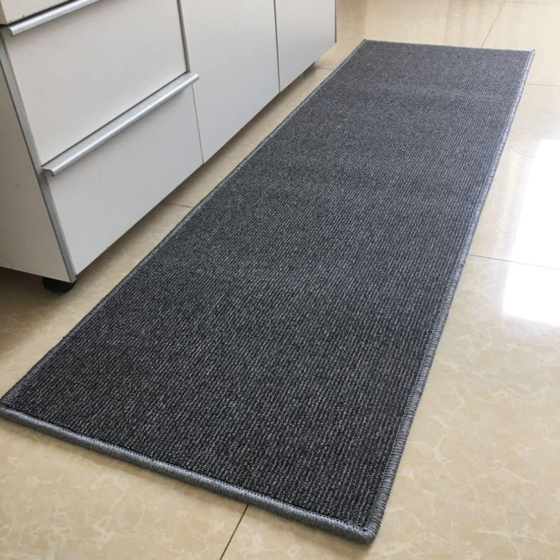 キッチンマット 240 吸水 すべり止め グレー 台所マット 北欧 無地 かわいい ロングマット 洗える 50*80cm ドアマット 防ダニ 抗菌防臭 ずれない 傷防止 洗濯可 おしゃれ 床暖房対応