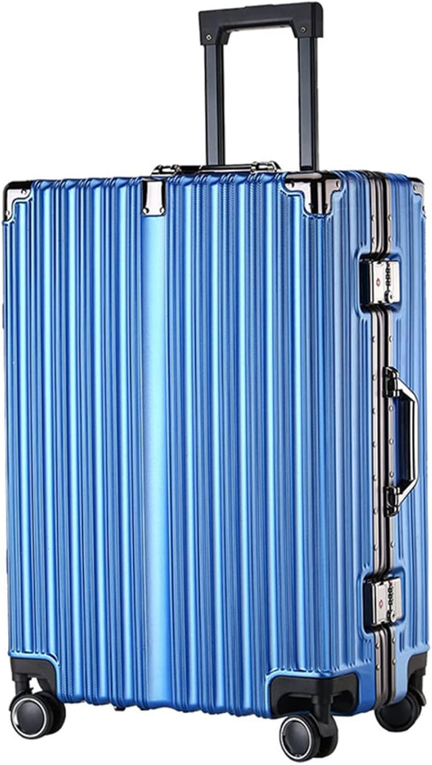 スーツケース キャリーケース 45L キャリーバッグ TSAローク搭載 アルミフレーム 超軽量 大型 耐衝撃 静音 ダブルキャスター 360度回転 旅行 ビジネス 出張 ブルー Mサイズ(3-5泊)|Libre777