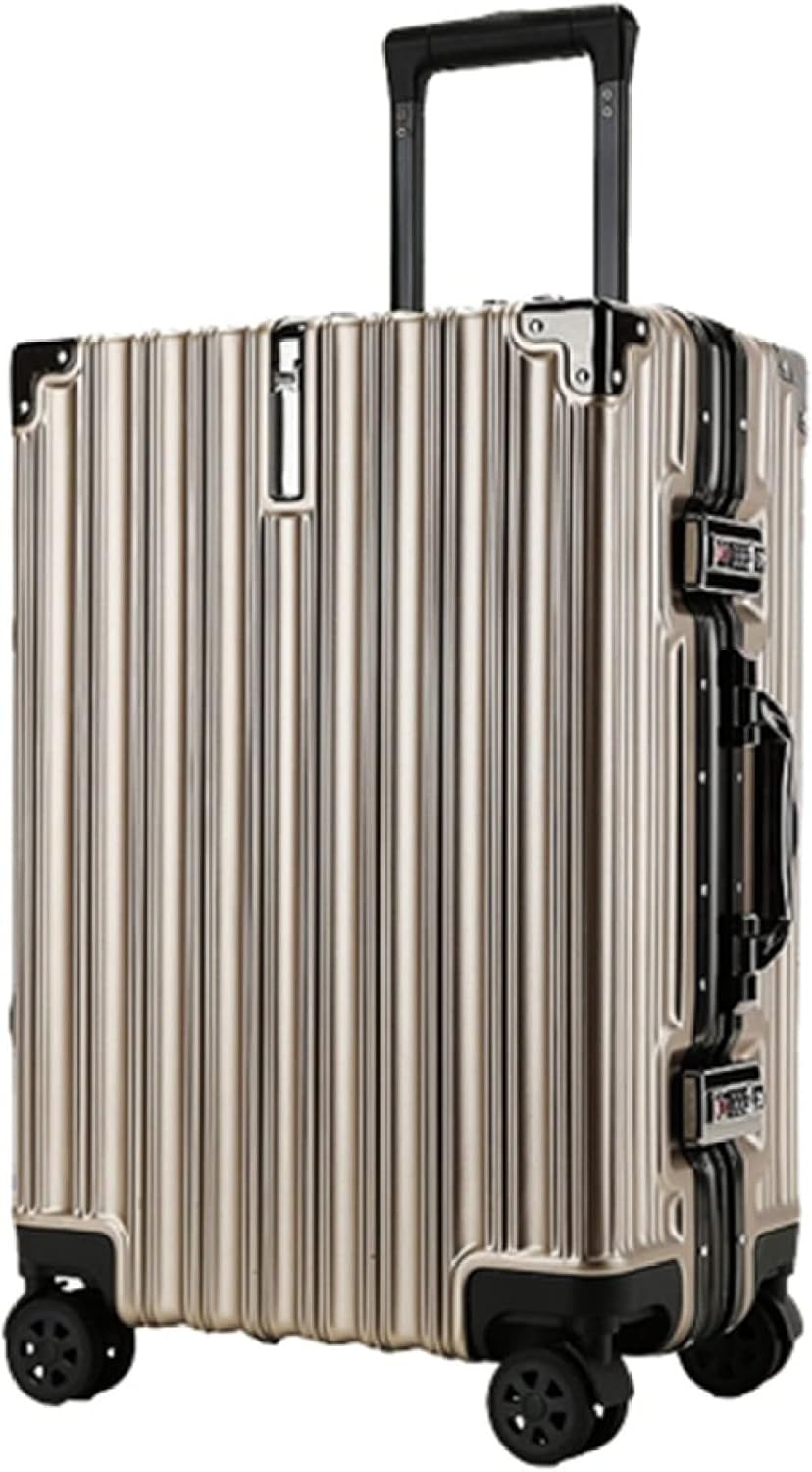 旅行バッグ 持ちはこび入れもの 60L キャリーバッグ TSAローク積み上げる 軽銀ひな形 超軽さ 大型 耐衝撃 静音 ダブルキャスター 360度回転させる 旅する 商行為 出張 S大きさ 1-3泊 ゴールド
