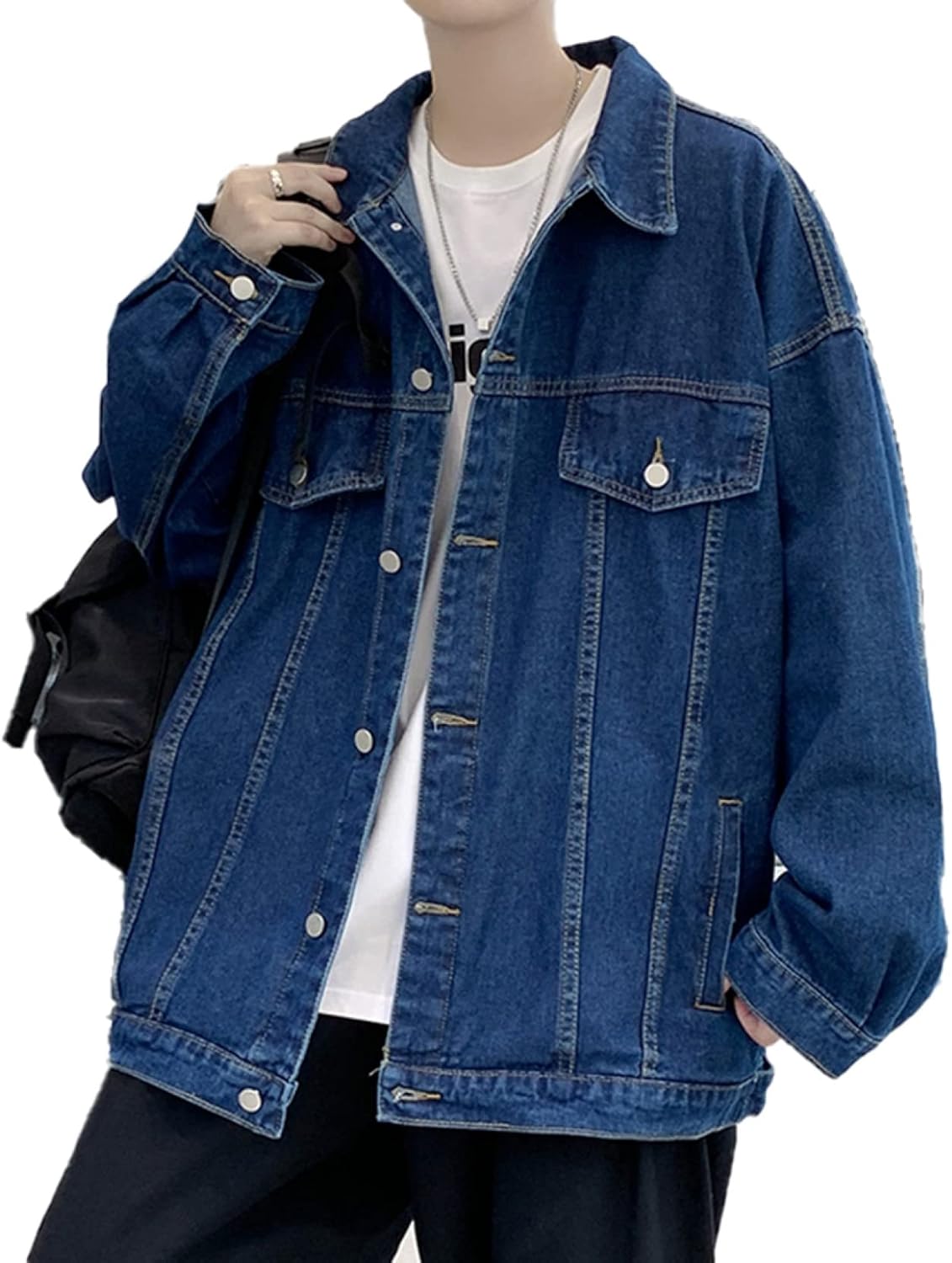 ジーンズ 上衣 メンズ 烏兎 長袖 折り襟 綿織物 ジージャン 上衣 馬鹿でかい大きさ 今めかしい 朦々たる 裏起毛 あったか 防寒 御居処跳ねる 原宿風 アウター 心地好い 厚地の外套 秋服 ジャンパ