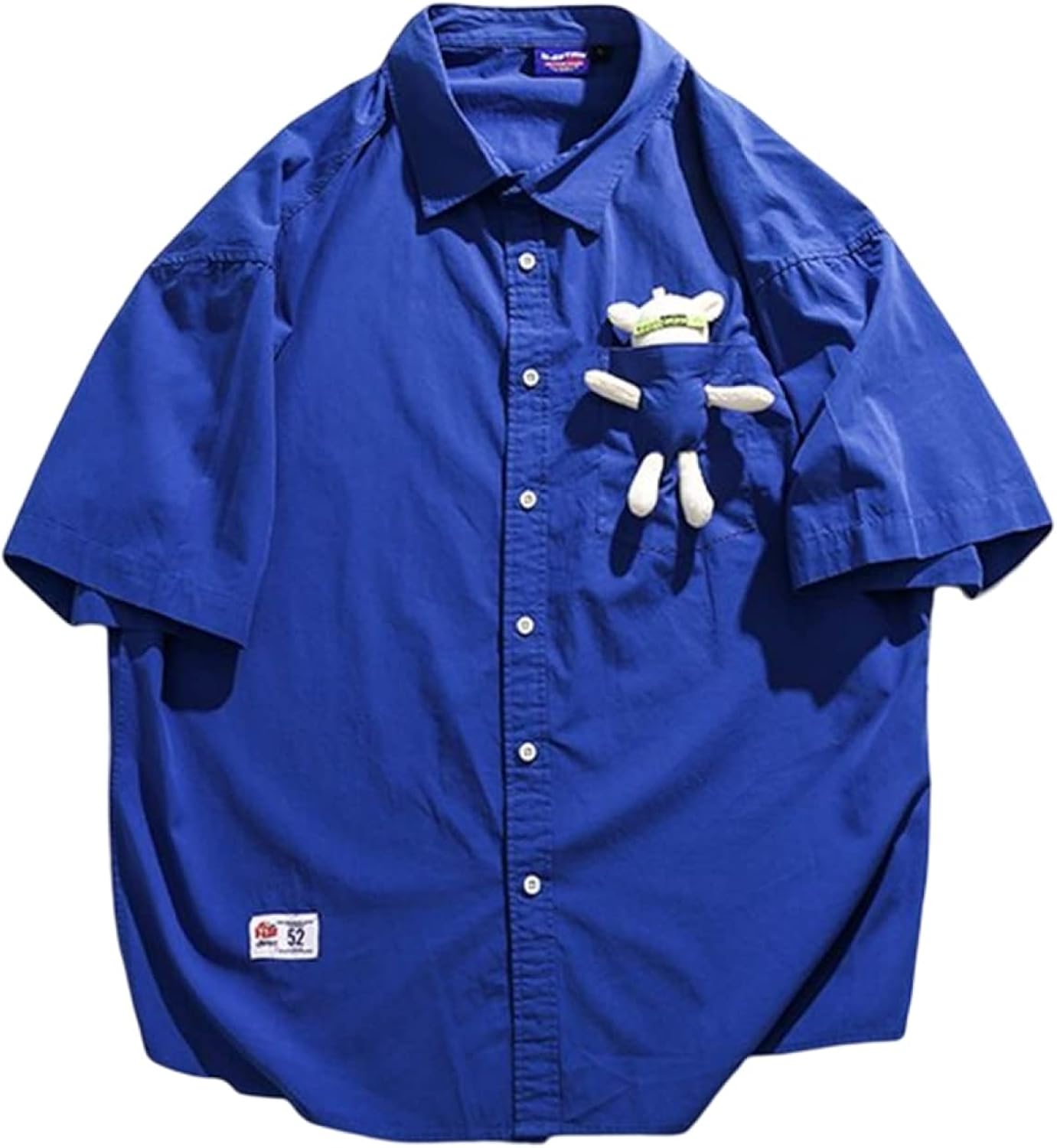 半袖 細工物プルオーバー メンズ 上衣 広々とした 5分丈袖プルオーバー 夏服 表どおり 好いたらしい パステル色の 折り襟 心地好いプルオーバー 開襟プルオーバー 流行り物 日焼押しとどめる 通い通学 普段着 空調設備服 たまり場 M