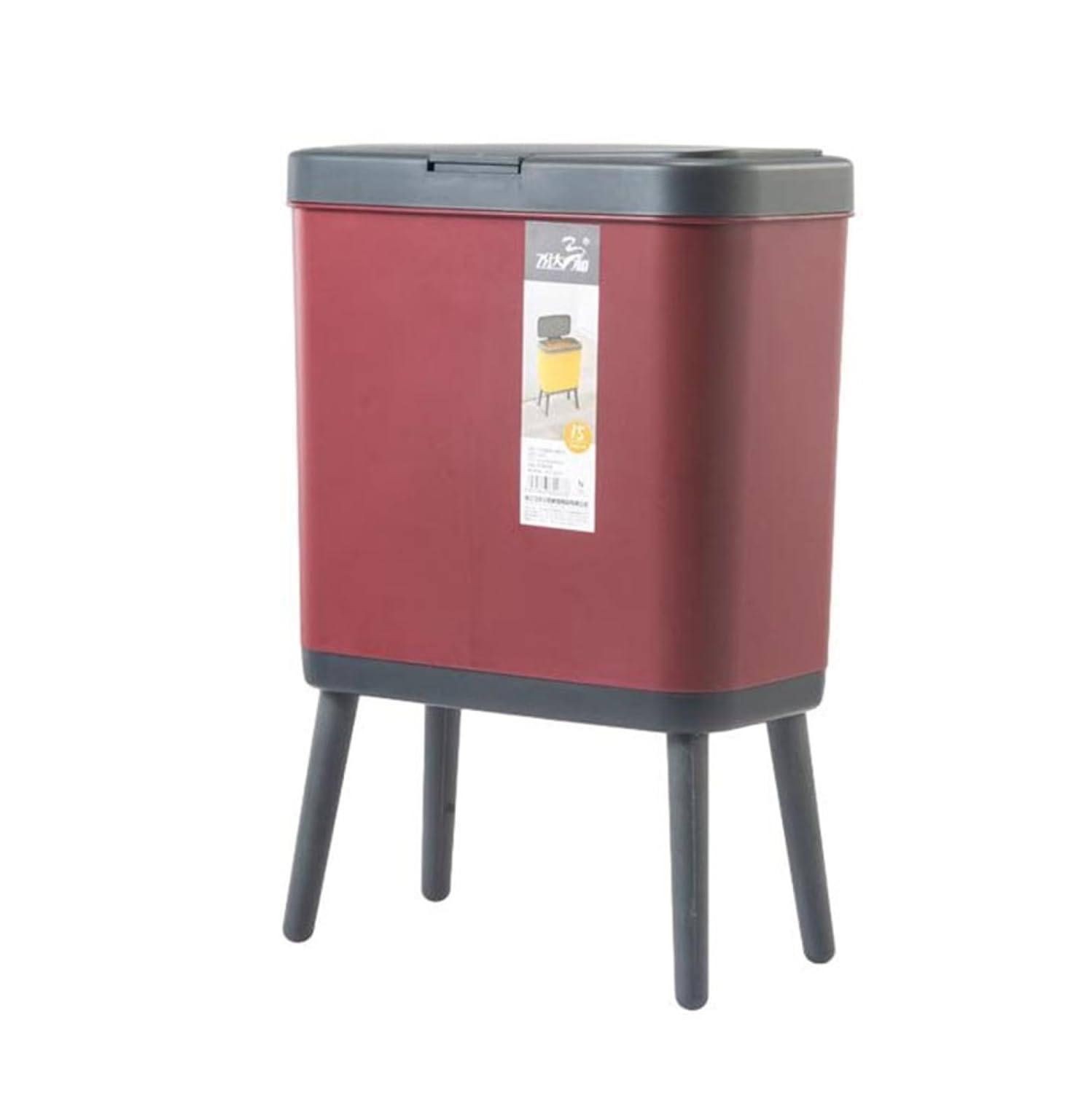ゴミ箱 ふた付き 15L ダストボックス 角型 プッシュ式 ごみ箱 スリム おしゃれ 抗菌 消臭 密閉 音無し 部屋 キッチン リビングルーム トイレ 浴室 オフィス用 プラスチック