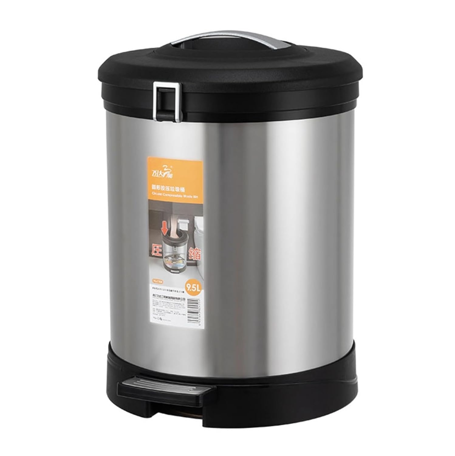 ゴミ箱 ふた付き 10L ダストボックス 丸型 ペダル式 ごみ箱 スリム おしゃれ 抗菌 消臭 密閉 音無し 部屋 キッチン リビングルーム トイレ 浴室 オフィス用 スチール