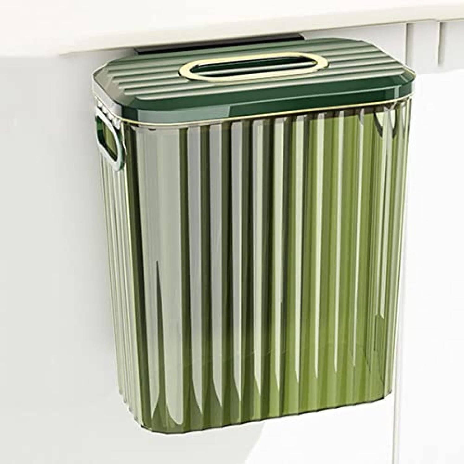 キッチン吊り下げ式ゴミ箱 蓋付き 12L/3ガロン キャビネットドアゴミ箱 ホームハンギングキッチンゴミ箱 食器棚/カウンタートップ/バスルーム用