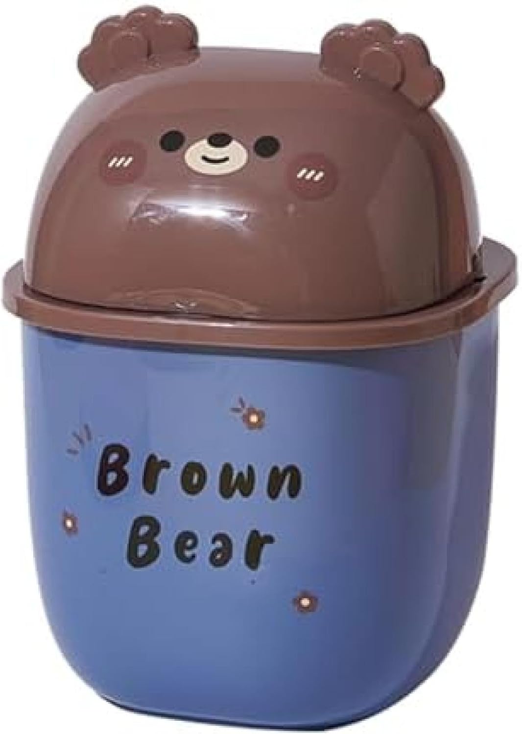 カウンタートップゴミ箱、かわいいクマのデスクゴミ箱、蓋付き小型デスクトップゴミ箱、かわいいクマのカウンタートップゴミ箱約16.4 X 24cm -B