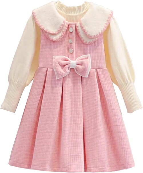 女の子 ドレス セーター 子供服 ガールズ キッズ 入学式 ブラウス ノースリーブ ワンピース Aライン セットアップ プリンセス 女児 カジュアル おしゃれ 秋冬 卒園式 卒業式 発表会 七五三 結