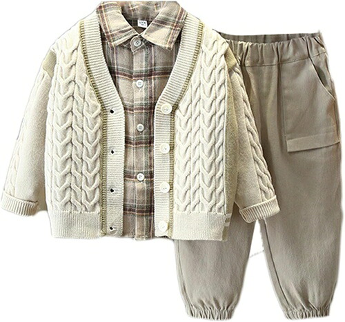 ベビーセットアップ 3点セット 上下セット 男の子 ベビー服 子供服 子供 子供シャツ ニットカーディガン パンツ キッズ服 春秋 長袖 トップス アウター 出産祝い プレゼント おしゃれ 通学 通園