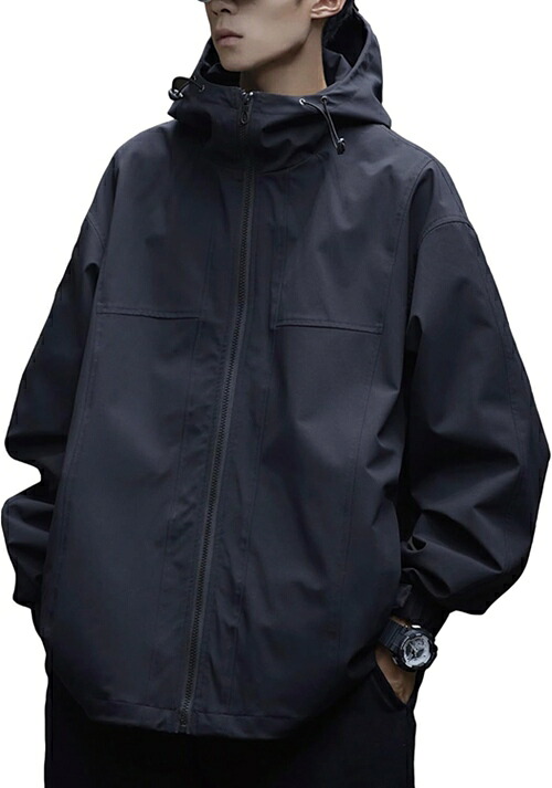 マウンテンパーカー メンズ ウインドブレーカー 撥水 マウンテンジャケット 防風 アウター 軽量 秋服 大きいサイズ 上着 秋冬 防寒着 アウトドア ジャンパー オシャレ アノラックパーカー ユーティ