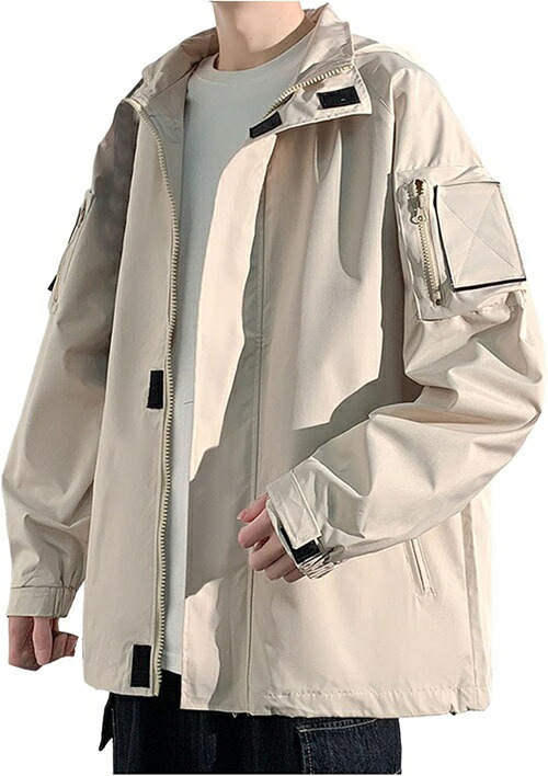 ウインドブレーカー メンズ マウンテンパーカー撥水 マウンテンジャケット 防風 防寒 登山服 アウター 軽量 大きいサイズ ジャンパー ジップアップ フード付き アウトドアジャケット 登山 釣り 無地
