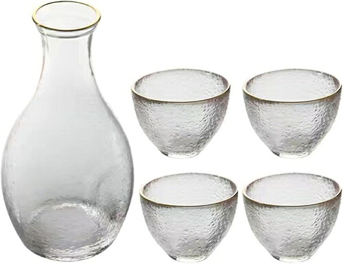 冷酒器 酒器セット 徳利 とっくり セット ぐい呑み おちょこ 日本酒 和風 日式 ボトル ガラス徳利 和酒徳利セット 冷酒耐熱ガラス 酒燗冷酒器 ガラス 焼酎 退職祝い 父の日 母の日 敬老の日