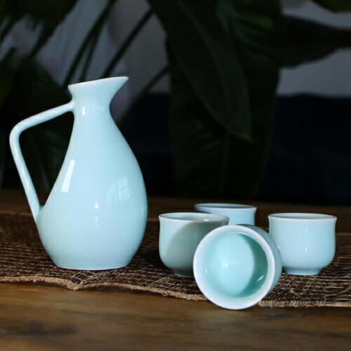 5点セット 徳利1個+お猪口4個 酒器セット 陶器 とっくり おちょこ ぐい呑み セット 徳利セット 酒盃 お酒入れ 清酒 陶磁器製 シンプル 日本酒用 退職祝い 花見 居酒屋 家庭用 来客 誕生日の