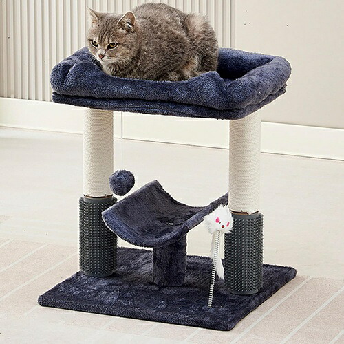 低い キャットタワー 猫ハウス 小型 ミニ カラー1 猫 爪研ぎ 据え置き 爪研ぎポール 猫タワー 省スペース コンパクト 天然サイザル麻 40*40*50 ねこのおもちゃ ガリガリ おしゃれ 組立簡｜Libre777
