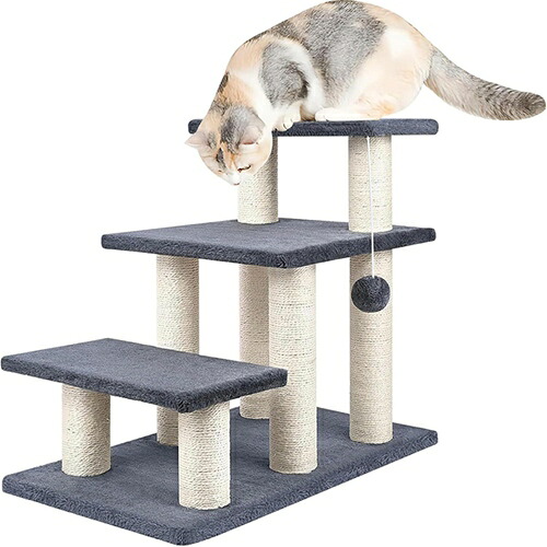猫 ステップ カラー1 猫用 階段 犬用階段 ドッグステップ キャットタワー 据え置き おしゃれ 巨大土台 コンパクト シニア猫 大型猫 子猫 安定感 低め 転倒防止デザイン 33cm 展望台 スリム