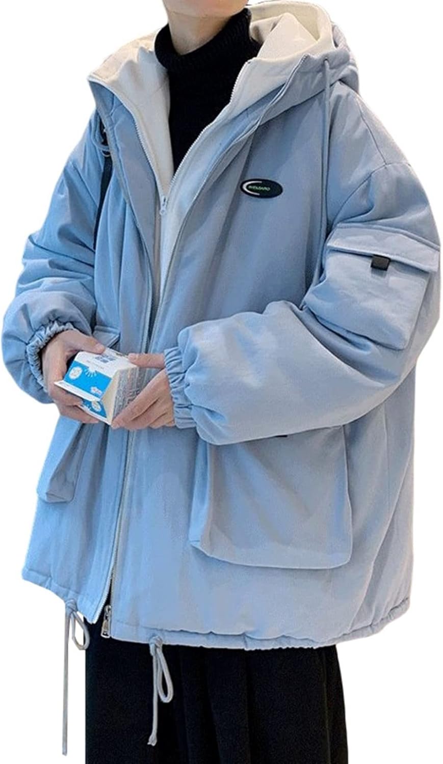 メンズ　ダウンジャケット　冬服　ふわふわ　防寒　保温　ダウンコート　中綿コート　ショート丈　おしゃれ　カッコイイ　カジュアル　登山　アウトドア　重ね着　無地　ゆったり　大きめ　帽子付き