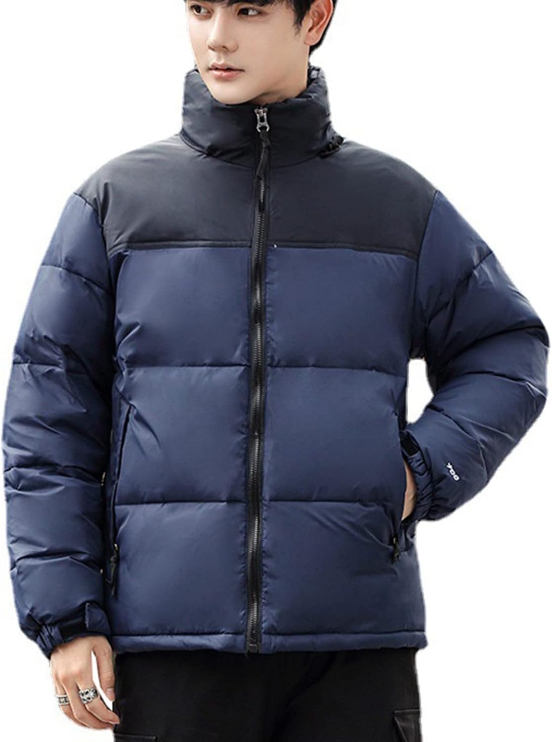 冬服　ダウンコート　メンズ　登山　カジュアル　アウトドア　登山　中綿ジャケット　厚手　あったか　防風防寒　ショート丈　スタンドカラー　おしゃれ　スプライス　カッコイイ　ゆったり　大きめ｜Libre777