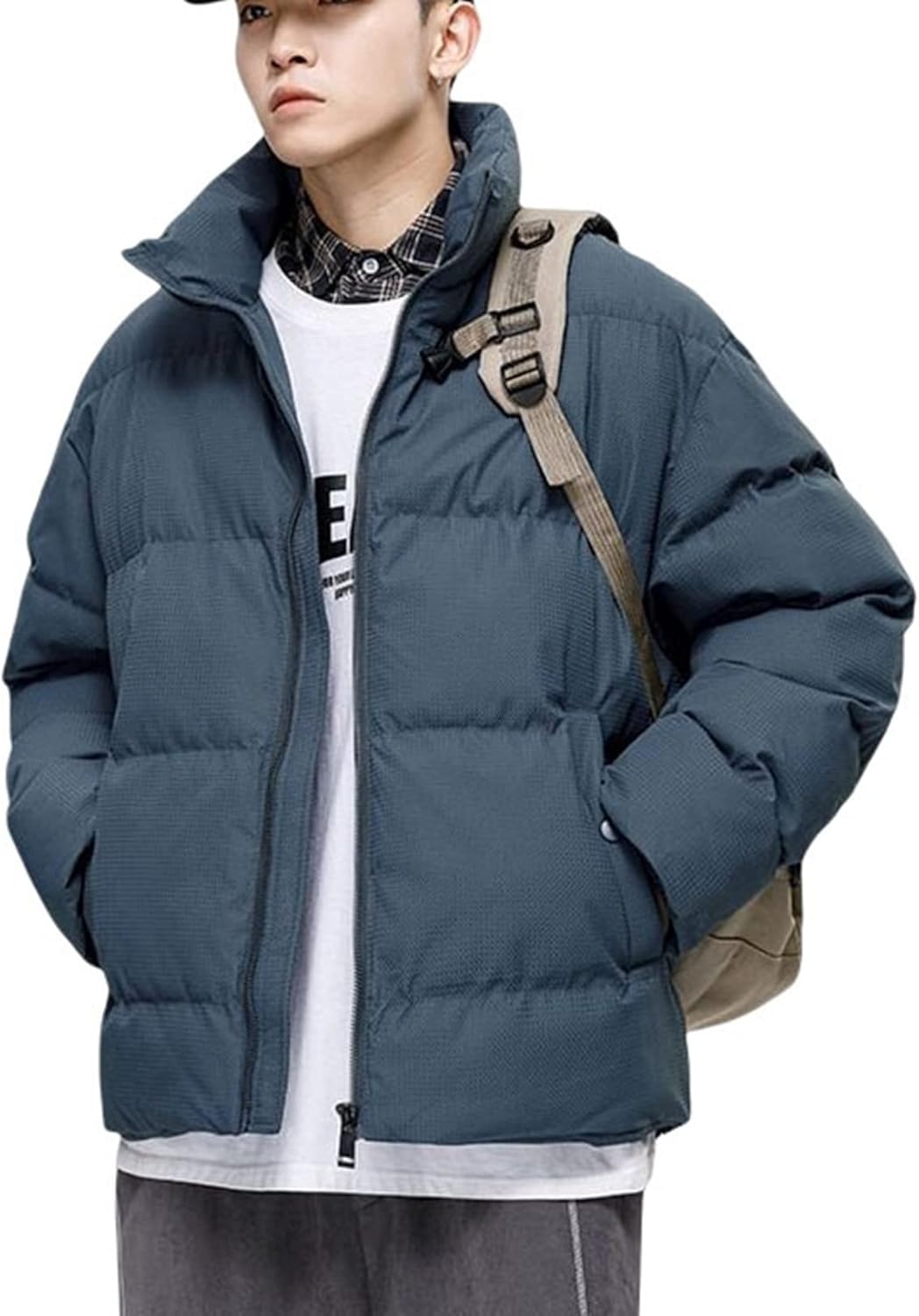ダウンコート　中綿ジャケット　メンズ　旅行　カジュアル　アウトドア　通勤　通学　冬服　厚手　暖かい　防風防寒　ショート丈　スタンドカラー　ファッション　無地　カッコイイ　ゆったり　大きめ