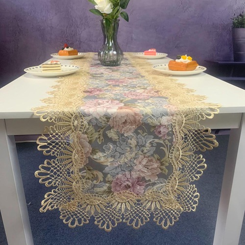 テーブルランナー 食卓ランナー テーブルセンター 欧風 おしゃれ レース 花柄 刺繍 ジャカード 汚れ防止 テーブルセンタークロス 耐久性 軽量 厚手 食卓飾り オールシーズン 花柄