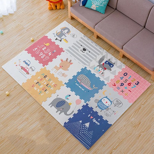 ジョイントマット キッズラグ 60*60*2.0cm(12枚セット) 赤ちゃん 高密度XPE材質 正方形 衝撃吸収 抗菌防臭 防水 汚れ防止 防音マット 厚めタイプ 保温防寒 単色対応 組み合わせ 大