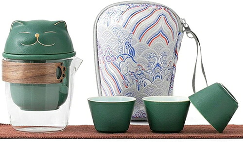 中国茶器セット 茶器セット 台湾茶器セット 旅行ティーセット 携帯用 旅行 収納バッグ付き 陶器 急須 湯呑セット ティーセット 茶器 茶皿 茶器乾燥ティートレー 茶器セット簡単1-3人用携帯 中国茶｜Libre777