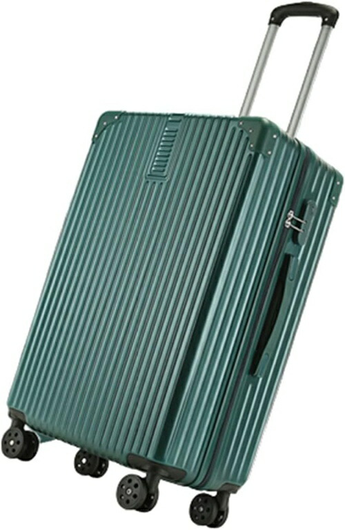 スーツケース キャリーケース 機内持ち込み 35L キャリーバッグ ファスナー式 超軽量 小型 耐衝撃 静音 ダブルキャスター 360度回転 旅行 ビジネス 出張 グリーン Sサイズ（1-3泊） 7,643円