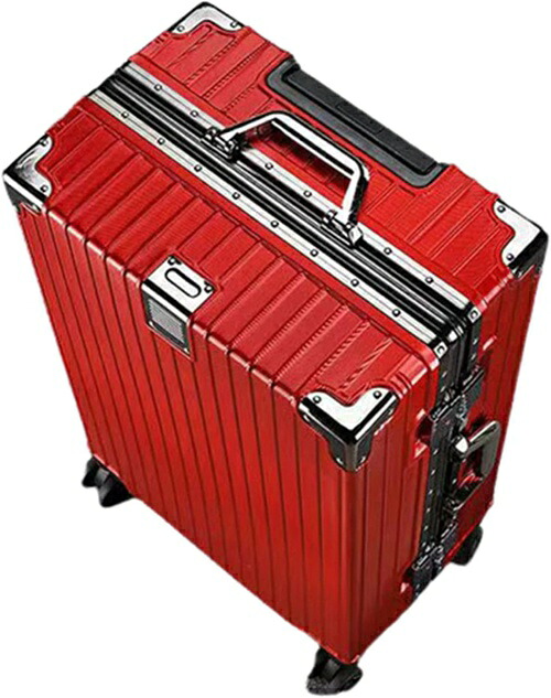 スーツケース キャリーケース 機内持ち込み 35L キャリーバッグ TSAロック搭載 アルミフレーム 超軽量 小型 耐衝撃 静音 ダブルキャスター 360度回転 旅行 ビジネス 出張 レッド Sサイズ
