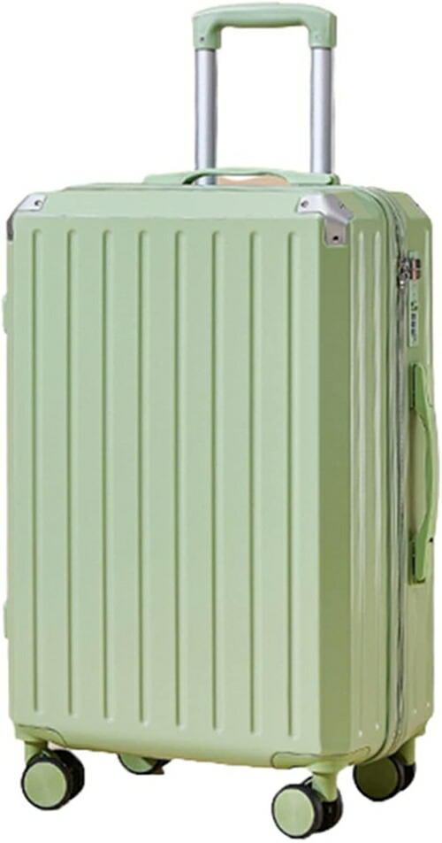 スーツケース キャリーケース 機内持ち込み 35L キャリーバッグ ファスナー式 超軽量 小型 耐衝撃 静音 ダブルキャスター 360度回転 旅行 ビジネス 出張 グリーン Sサイズ（1-3泊）