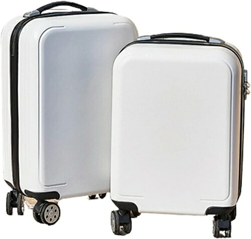 スーツケース キャリーケース 機内持ち込み 30L キャリーバッグ ファスナー式 超軽量 小型 耐衝撃 静音 ダブルキャスター 360度回転 旅行 ビジネス 出張 ホワイト SSサイズ（1-2泊）