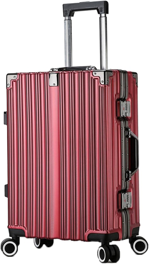 スーツケース キャリーケース 機内持ち込み 40L キャリーバッグ TSAロック搭載 アルミフレーム 超軽量 小型 耐衝撃 静音 ダブルキャスター 360度回転 旅行 ビジネス 出張 レッド Sサイズ