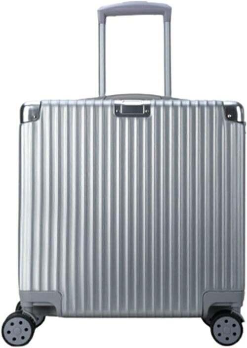 スーツケース キャリーケース 機内持ち込み 30L キャリーバッグ ファスナー式 超軽量 小型 耐衝撃 静音 ダブルキャスター 360度回転 旅行 ビジネス 出張 シルバー SSサイズ（1-2泊）