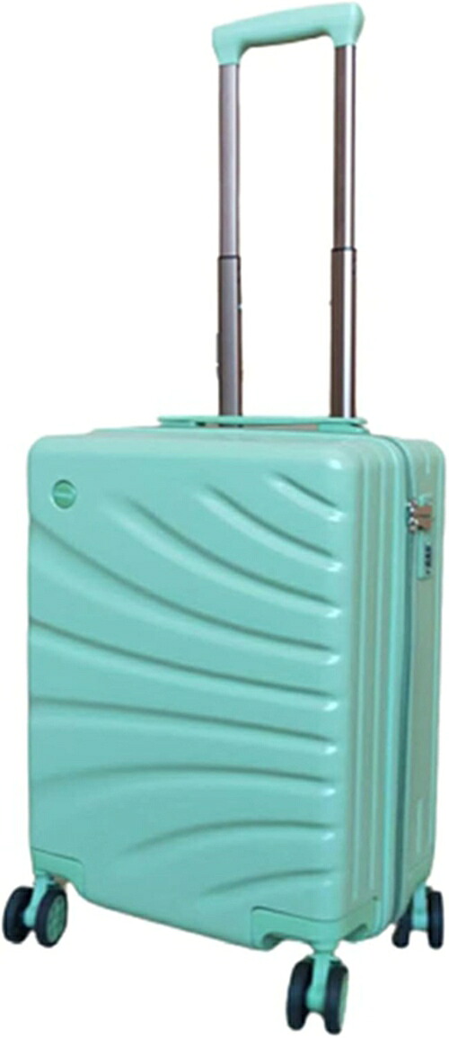 スーツケース キャリーケース 機内持ち込み 35L キャリーバッグ ファスナー式 超軽量 小型 耐衝撃 静音 ダブルキャスター 360度回転 旅行 ビジネス 出張 グリーン Sサイズ（1-3泊）