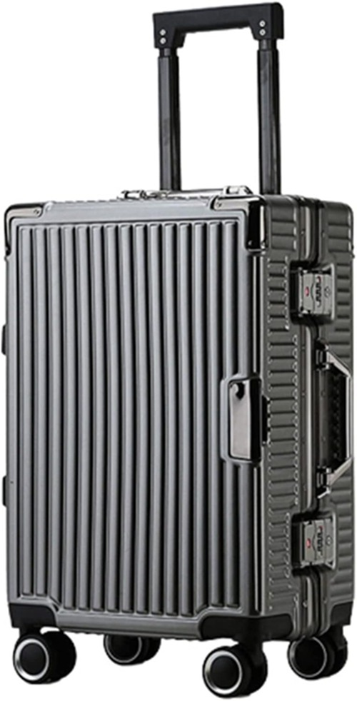 スーツケース キャリーケース 機内持ち込み 35L キャリーバッグ TSAロック搭載 アルミフレーム 超軽量 小型 耐衝撃 静音 ダブルキャスター 360度回転 旅行 ビジネス 出張 グレー Sサイズ
