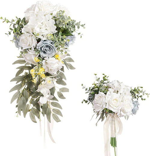 ウエディングブーケ 花嫁ブーケ 手作りブーケ ブーケトス バラ フェイクフラワー 造花 花束 欧米風 挙式 ブライダル お祝い シルク オフィス 喫茶 INS 写真撮影 枯れない花 世話不要 手作り