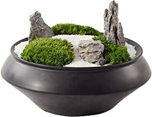 偽物の植物/人工樹木 新中国の人造石盆栽シミュレーション緑の植物、サイドキャビネットティールームソフトモス人工鉢植えの装飾品、ホームホテル人工プラントシミュレーション草 人工観葉植物