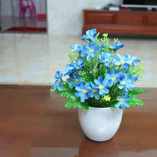 フェイクフラワー 菊 人工観葉植物 鉢植え 盆栽 造花 小さい フェイクグリーン インテリア 可愛い おしゃれ 室内用 新築祝い 贈り物 オフィス ホーム テーブル装飾花 置物 工芸品