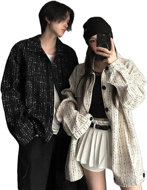 ペアルック シャツ カップル 秋 メンズ アウター 長袖 レディース おしゃれ ジャケット 秋服 シャツ 可愛い 綿 カップル お揃い プレゼント 夫婦 シャツ 人気 おしゃれ 柔らかい 快適 大きい