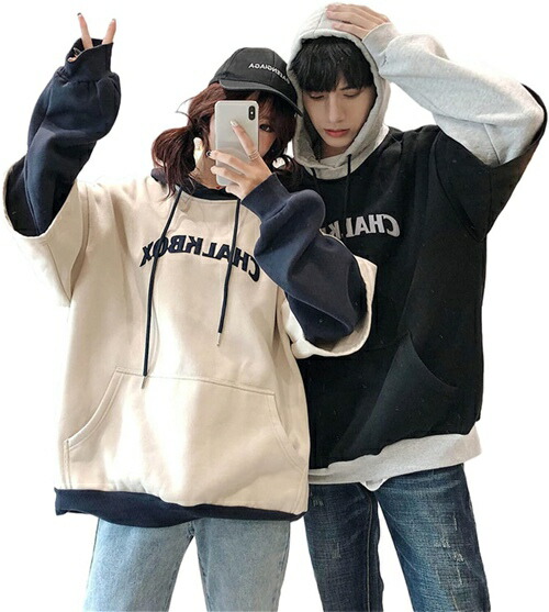 ジュタオピン ペアルックパーカー カップル レディース パーカー 長袖 秋 冬 お揃い コーデ メンズ トレーナー ゆったり カジュアル 大きいサイズ 男女兼用 S M L LL 3L カーキ 黒 裏