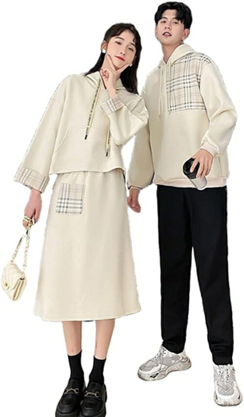 ペアルック パーカー カップル レディース 上下 2点セット カップル パーカー お揃い ペア服 長袖 パーカー 春 秋 服 コーデ ペアルック カップル 服 彼氏 彼女 誕生