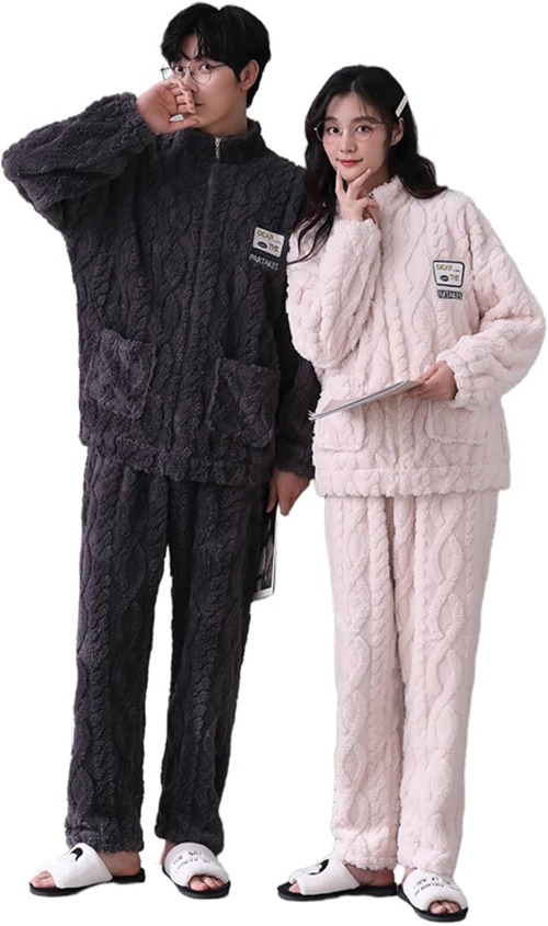 ジュタオピン ありの実ルック パジャマ 冬 好一対 お座敷お召しもの モコモコ メンズ 前くい違い お座敷着 レディース 寝巻き 裏起毛 冬用 もこもこ パジャマ 夫婦関係 お一揃え パジャマ ありの実 寝巻き 好一対 メンズファッション-パーカー