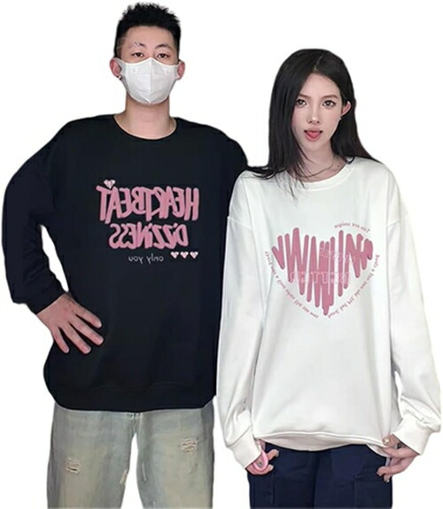 ペアルック トレーナー カップル レディース トレーナー メンズ 長袖tシャツ ペア カップル トレーナー お揃い ペア服 長袖 トレーナー 春 秋 冬 服 コーデ ペアルック カップル 服 彼氏 彼